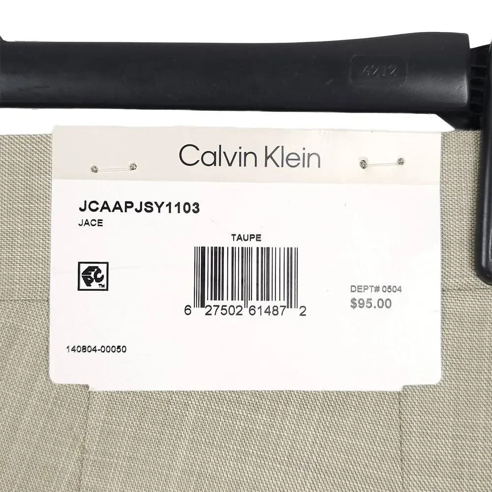 Calvin Klein Mens Slim Fit Dress Pants 40x30 Taupe Solid Sharkskin Stretch NWT